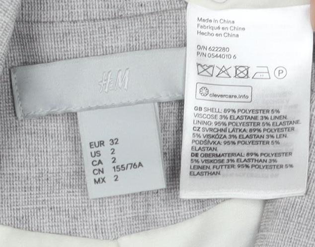 Womens UK Size 4 H&M Grey Basic Jacket