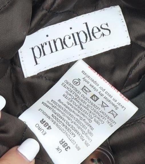 Mens UK Size UK 38R Principles Green Overcoat