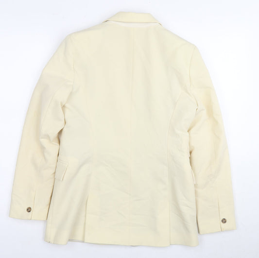 Topshop Women's Ivory Double Breasted Blazer Size 8