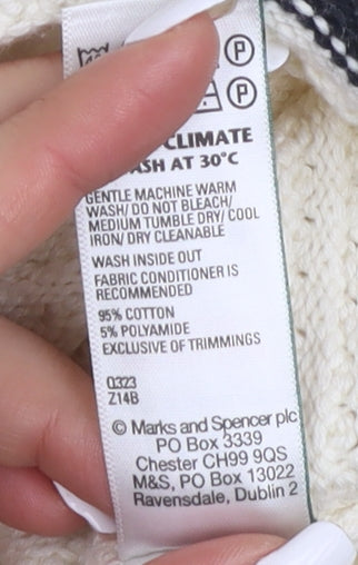Womens UK Size M Marks and Spencer Ivory Pullover Jumper