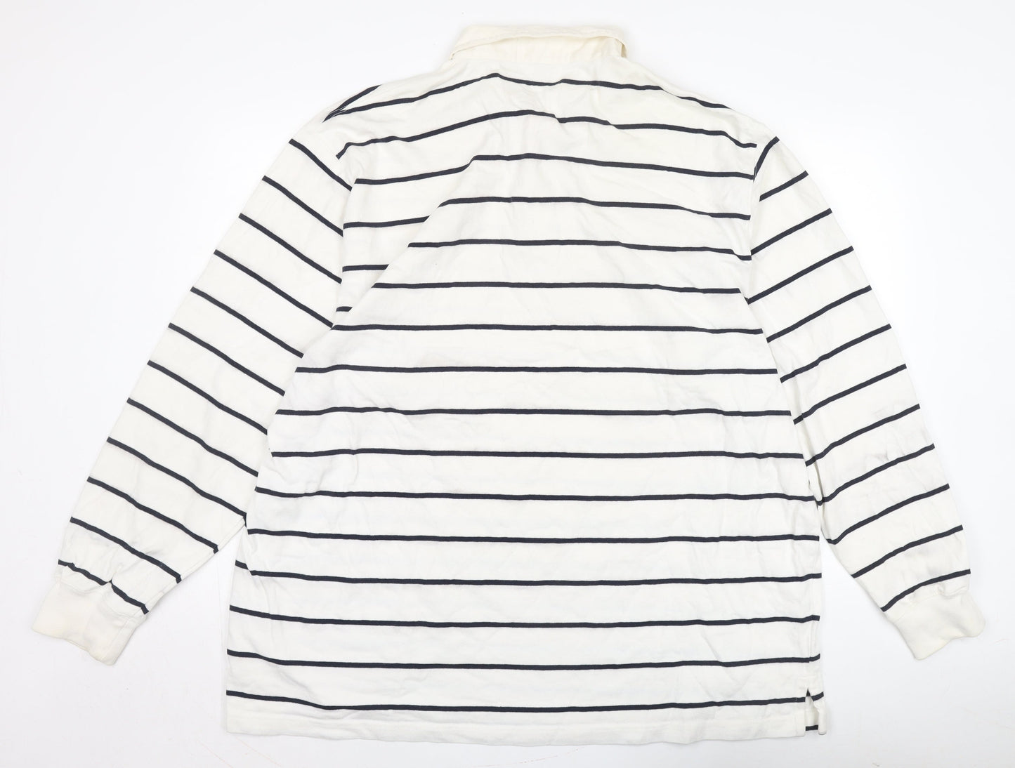 Polo Sport Men's White Striped Polo Shirt XXL