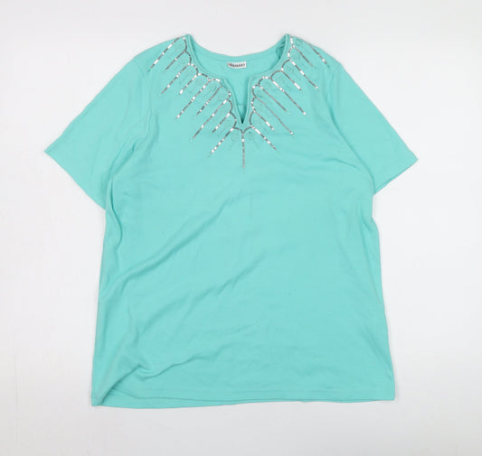 Womens UK Size M Damart Blue Basic T-Shirt