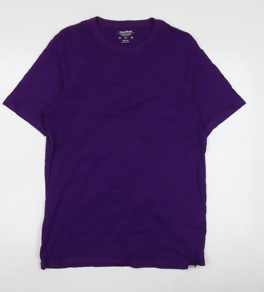 Additional front view of Pull&Bear unisex purple basic t-shirt, size 12, crew neck