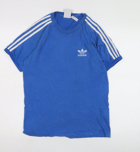 Additional front view of Adidas Men's Blue Logo T-Shirt, size S, Casual Wear