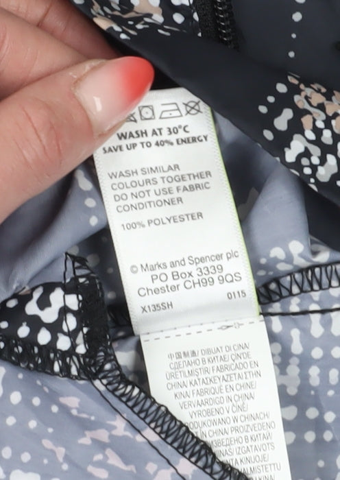 Womens UK Size S Marks and Spencer Black Rain Coat