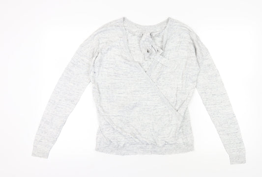 Womens UK Size 14 NEXT Grey Wrap Jumper