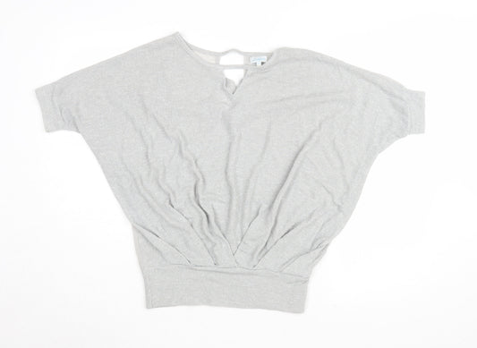 Womens UK Size S Blue Vanilla Grey Basic T-Shirt
