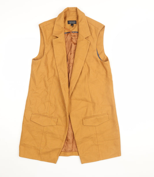Womens UK Size 10 Topshop Brown Waistcoat