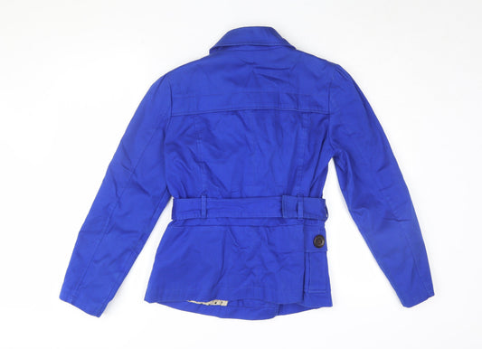 Womens UK Size 12 Marks and Spencer Blue Trench Coat Jacket