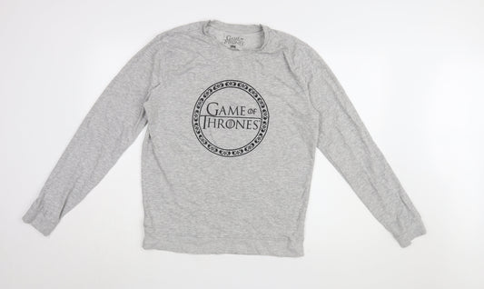 Additional front view of Game of Thrones Grey unisex m pullover sweatshirt