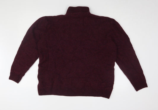 Next Men's Red Wool Full Zip 2XL Jumper