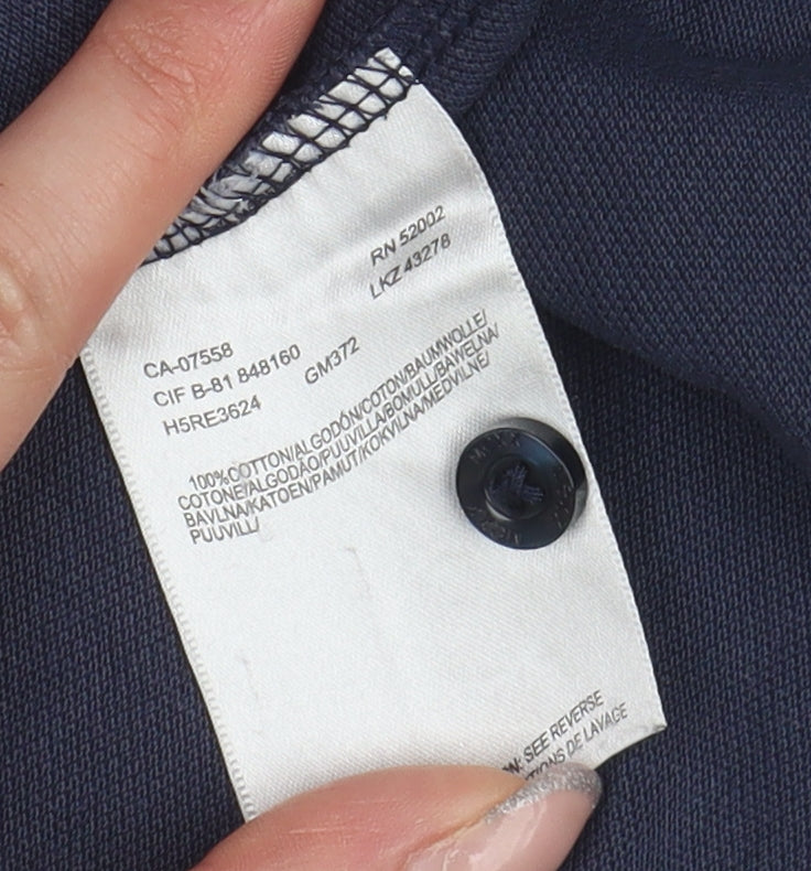 Mexx Men's Blue Polo Shirt Size 12 Solid Cotton Casual