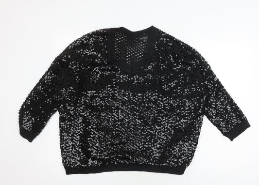 Womens UK Size M Topshop Black Pullover Jumper