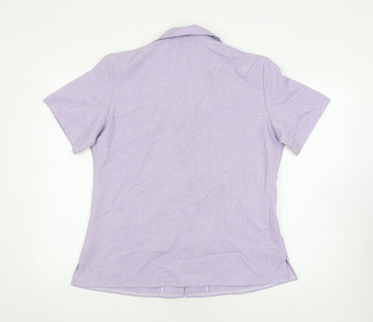 Clothes Contact Women's Purple Button-Up Shirt - Size 14