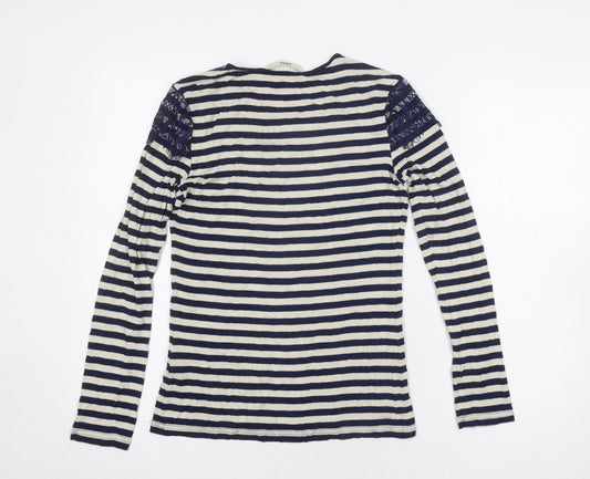 Womens UK Size S Oasis Blue Basic T-Shirt