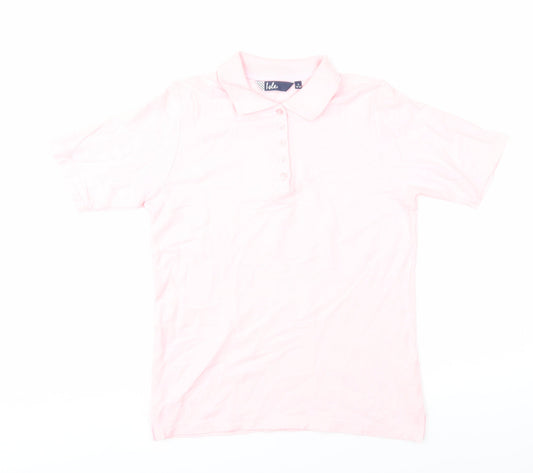 Womens UK Size 10 Isle Pink Basic Polo