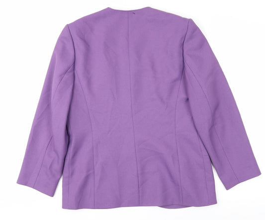 Eastex Women Purple Blazer Size 12 Lined Spring