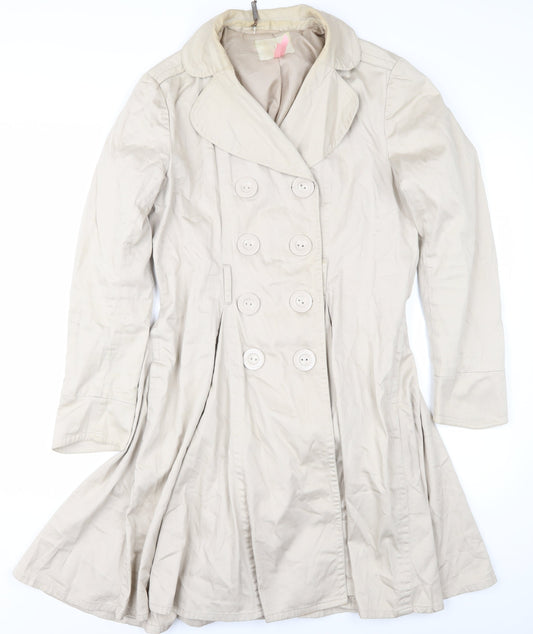 Womens UK Size 10 Lipsy Beige Trench Coat