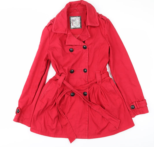 Womens UK Size 12 New Look Red Trench Coat