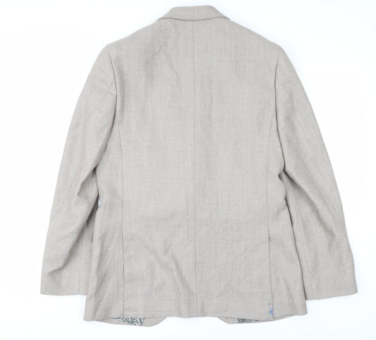 Mens UK Size 40 Marks and Spencer Regular Beige Suit Jacket