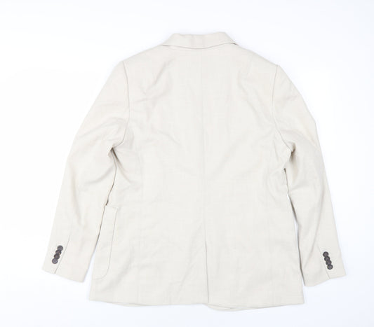 H&M Women's Ivory Blazer UK 14 Single-Breasted