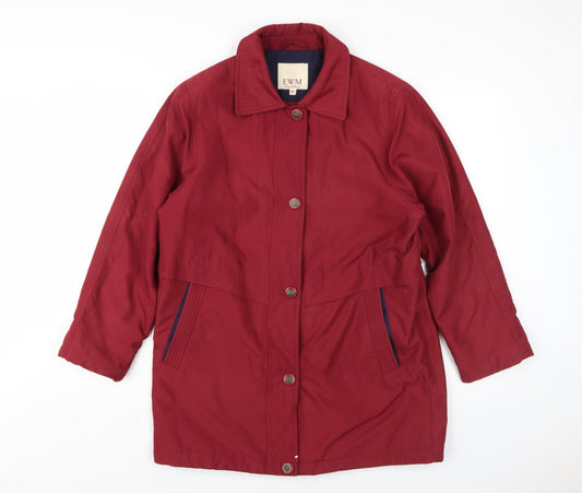 Womens UK Size 10 EWM Red Overcoat