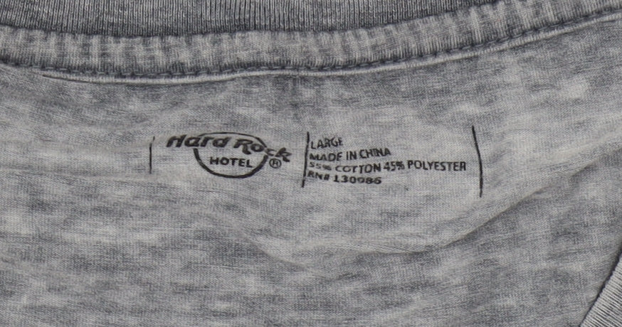 Unisex Adults UK Size L Hard Rock Grey T-Shirt