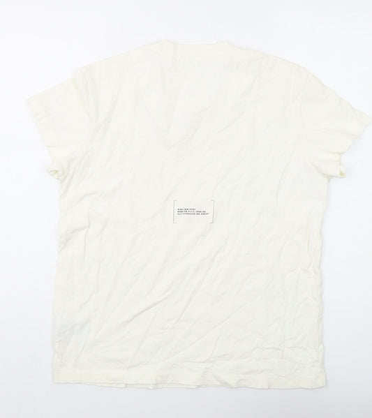 Unisex Adults UK Size L adidas White Basic T-Shirt