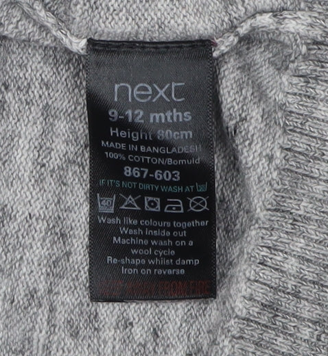 Next Unisex Grey Cardigan 9-12 Months - Stars Theme