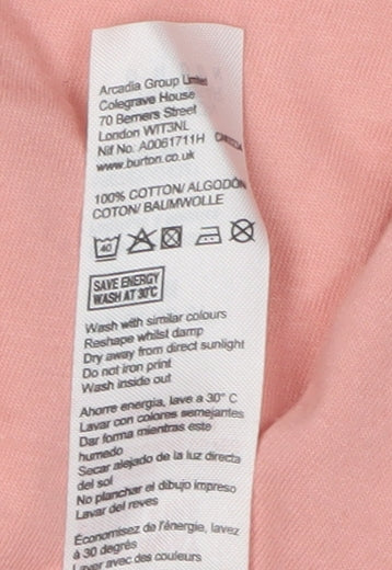 Mens UK Size S Burton Menswear Pink T-Shirt