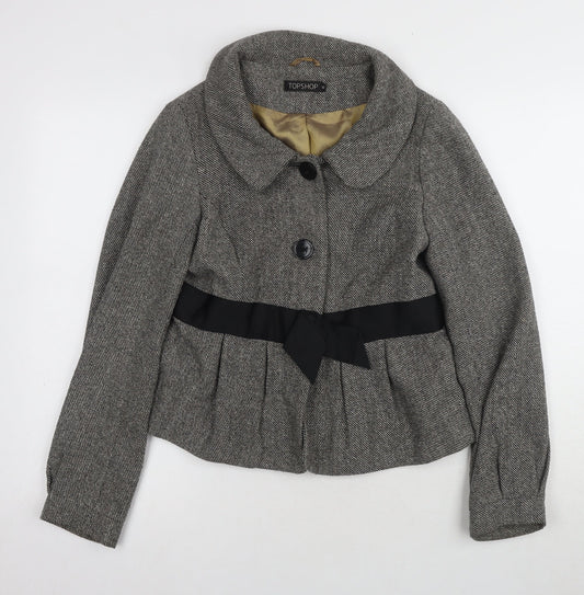 Womens UK Size 12 Topshop Grey Basic Jacket