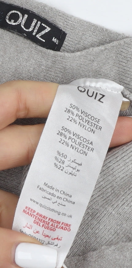 Womens UK Size UK 6 Quiz Grey Pullover Jumper
