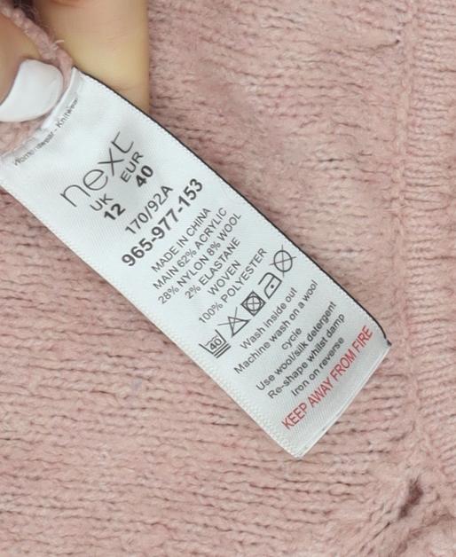Womens UK Size 12 NEXT Pink Pullover Jumper
