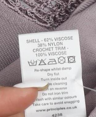 Womens UK Size 16 Principles Grey Basic Blouse