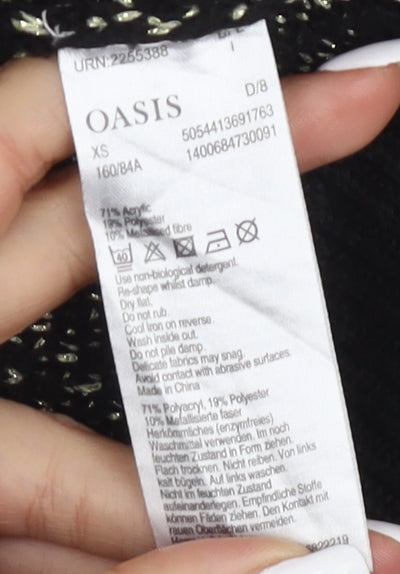 Womens UK Size XS Oasis Black Pullover Jumper