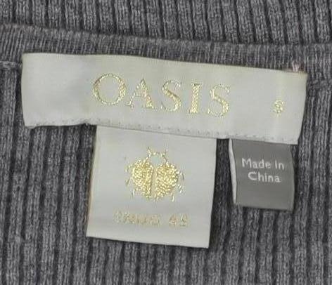 Womens UK Size S Oasis Grey Wrap Jumper