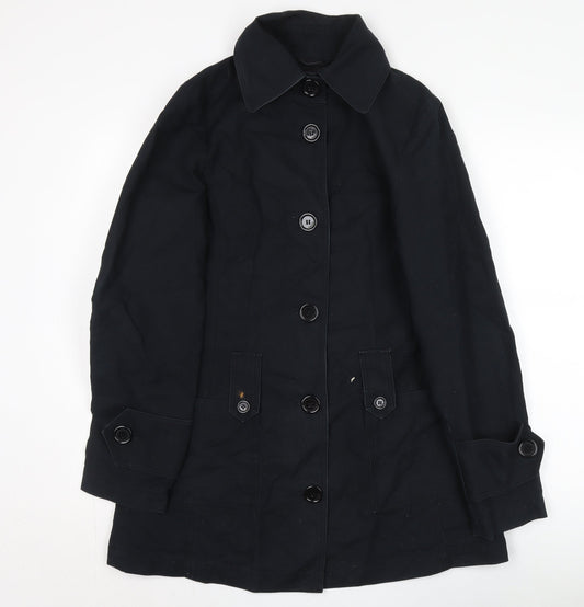 Womens UK Size M Mexx Black Trench Coat