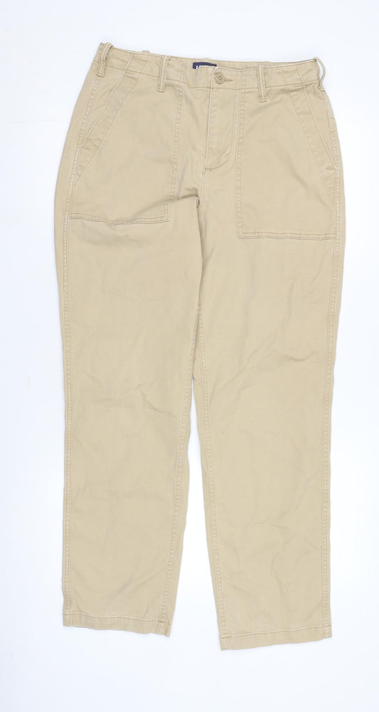 Womens UK Size 12 Lands' End Regular Fit Chino Beige Trousers