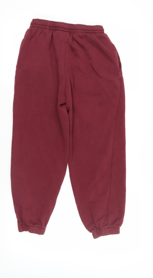 Womens UK Size S H&M Relaxed Fit Jogger Red Trousers