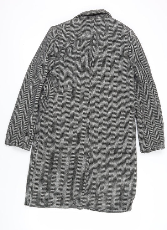 Womens UK Size 8 Bershka Grey Overcoat