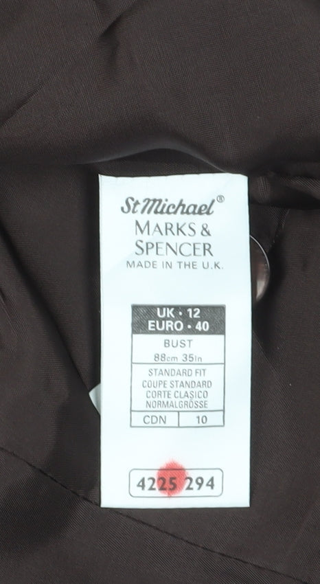 Marks and Spencer Women's Brown Pinstripe Blazer Size 12