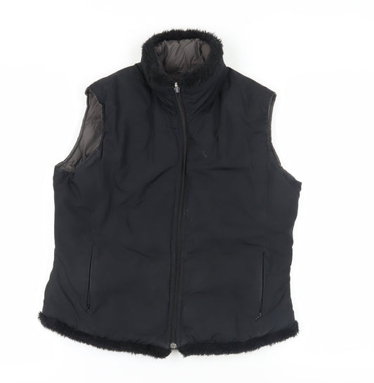 Per Una Women's Black Nylon Sleeveless Waistcoat M