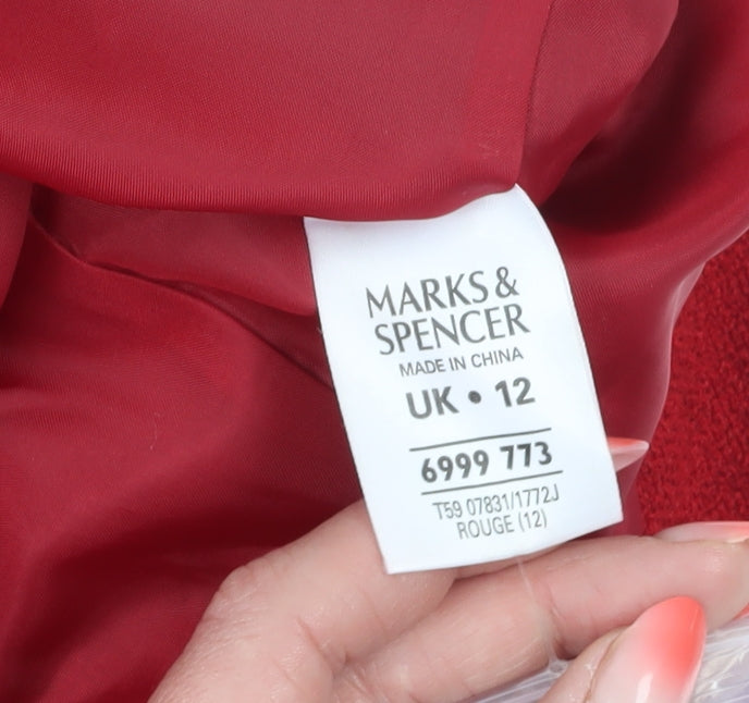 Marks and Spencer Women's Red Blazer, Size 12, Double-Breasted