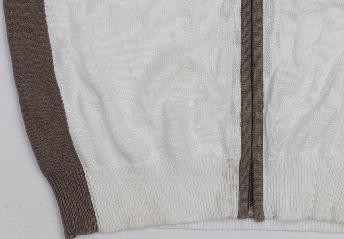 Womens UK Size S Glenmuir White Full Zip Jumper