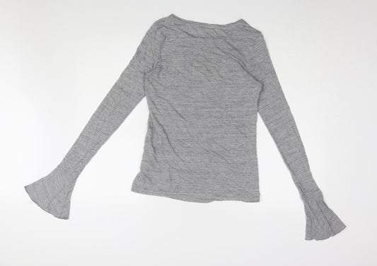 Womens UK Size S United Colors of Benetton Grey Basic T-Shirt