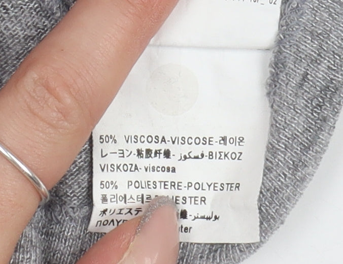 Womens UK Size S United Colors of Benetton Grey Basic T-Shirt