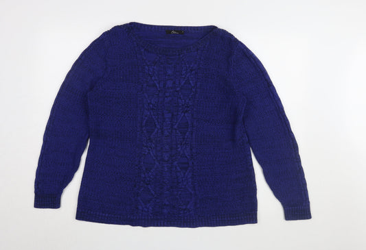 Womens UK Size M Bm Collection Blue Pullover Jumper