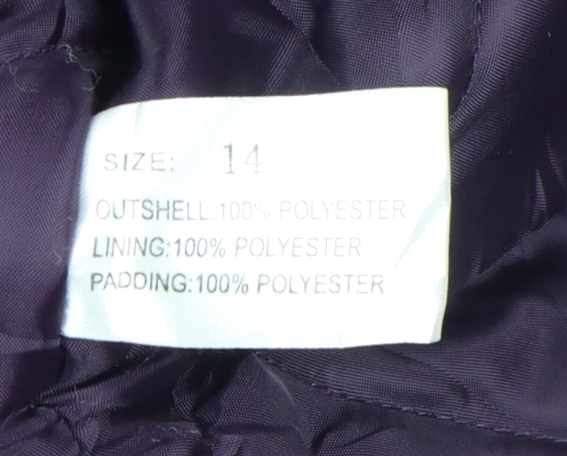 Womens UK Size 14 David Barry Purple Parka Coat