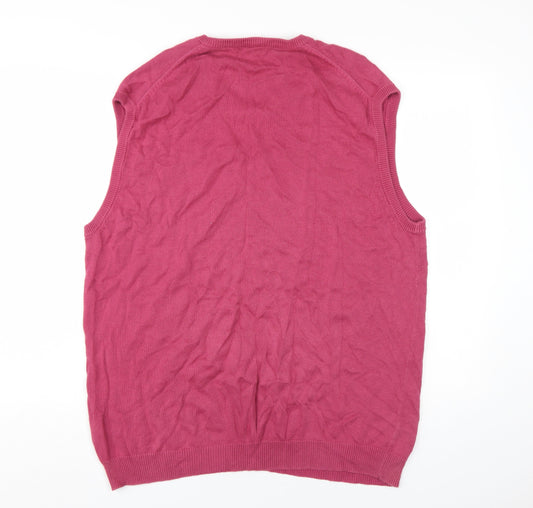 Austin Reed Men's Red XL Cotton Vest Sleeveless