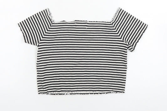 Womens UK Size 12 Monki Black Cropped T-Shirt